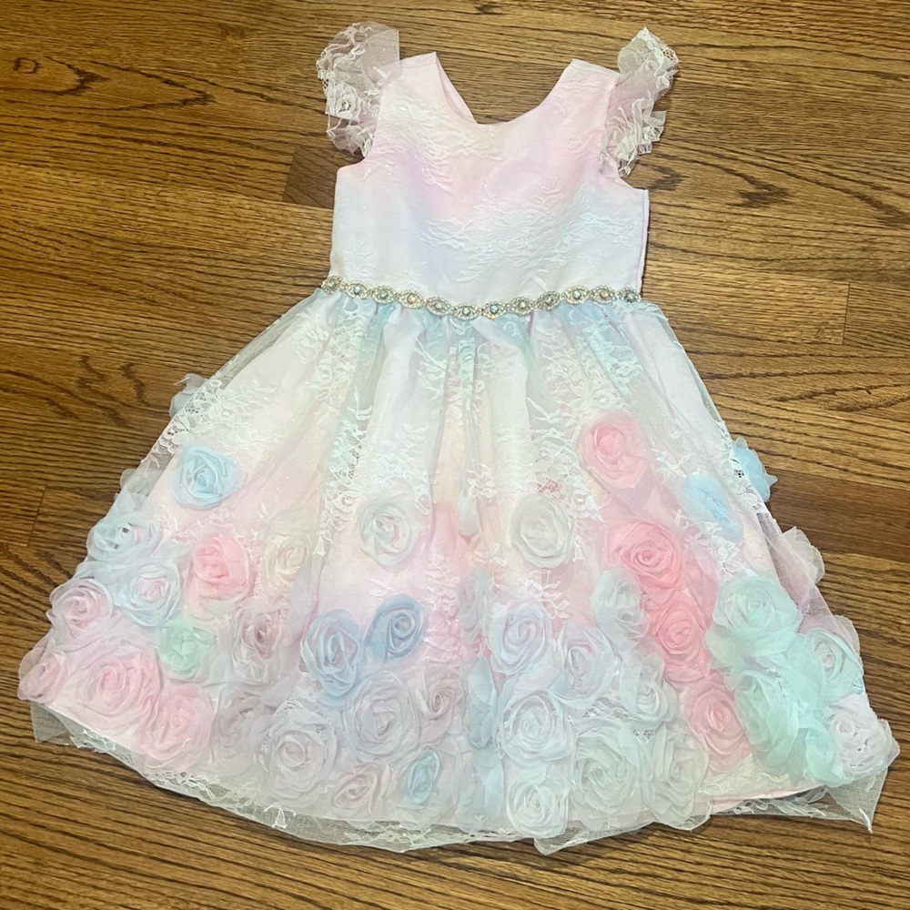 Rare Editions Pastel Rosette Dress